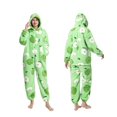 thumbnail image 2 of Unisex Adult Onesie Pajamas Cute Thickened Couples Fuzzy Long Sleeve Zip up Sleepwear Jumpsuit Matching Pjs Loungewear Mint Green M, 2 of 7