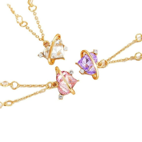 KCAHPAN Pack of 3 Simple Necklace Fashionable Heart Pendant Necklace Neck Jewelry for Youthful Couple or Close Friend