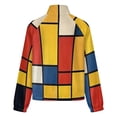 thumbnail image 6 of Jackets for Women Winter Coat Jackets Flannel Stand Collar Jacket(Mondrian Inspired,Size:S-4XL), 6 of 7