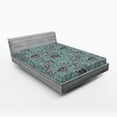 thumbnail image 2 of Ambesonne Oriental Floral Fitted Sheet, Boho Bloom Paisley, Queen Size, Cadet Blue Dark Cocoa, 2 of 5