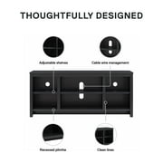 Mainstays Parsons TV Stand for TVs up to 50, Black Oak Finish