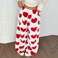thumbnail image 2 of Women's Casual and Fashionable Printed Elastic Waist Loose Wide Leg Pants with Plush Lining for Winter and Lounge Wear,Red,2XL, 2 of 3