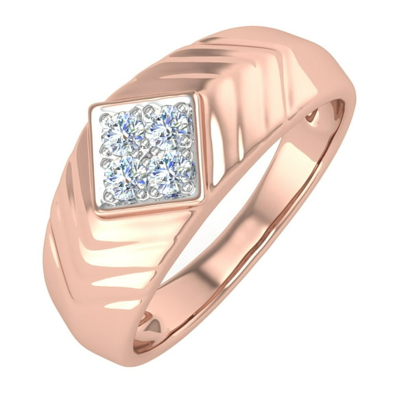 0.15 Carat Men's Diamond Wedding Band Ring in 14K Rose Gold (Ring Size 11.25) (SI1-SI2 Clarity)