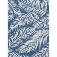 thumbnail image 1 of Unique Loom Outdoor Botanical Leaves Rug 8' x 11' 4 Rectangle Navy Blue/Ivory, 1 of 1