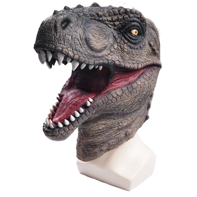 Disfraz de cosplay integral con forma de dinosaurio, látex, animal