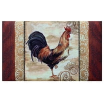 PowerSellerUSA Decorative Outdoor/Indoor Entrance Door Mat Rug, 2' x 3' Low-Profile Entryway Welcome Mat with Rubber Backing and Recycled Materials, 18" W X 30" L, Rectangle, Morning Rooster