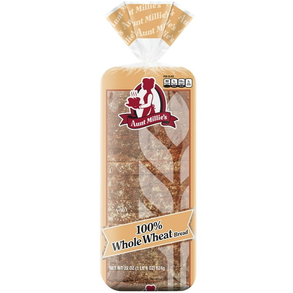 Aunt Millie's 100% Whole Wheat Bread Loaf, 22 oz