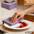 thumbnail image 1 of 2 Pack Thick Microfiber Cleaning Cloths for Kitchen Dishes, Counter, Car Glass, Furniture, Polyester, Absorbent Reusable Scrubbing Towels 30x30cm, Assorted Colors, 1 of 6