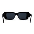 thumbnail image 4 of Womens Diamond Cut Beveled Mod Plastic Rectangle Sunglasses All Black, 4 of 4