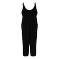thumbnail image 2 of B91xZ Salopette Ample pour Femmes Col en V Sans Manches Extensible Bretelles Réglables une Pièce avec Poches, Noir m, 2 of 5