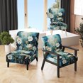thumbnail image 1 of Designart "Blue Calm Gardens IV" Blue Abstract Upholstered Accent Chair - Modern Arm Chair For Bedroom, 1 of 7