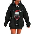 thumbnail image 5 of SwiftWear Women's Christmas Graphic Plus Size Hoodie Festive Holiday Hooded Pullover Sweatshirt Oversized Soft Fabric for Fall Winter Comfort Black, 5 of 5