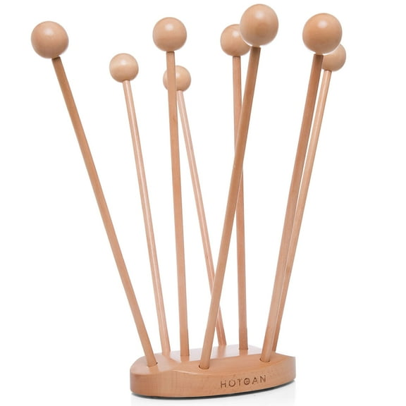 Beech Wood Plastic Bag Drying Rack - Reusable Bag & Bottle Dryer, Space-Saving Design for Kitchen, Easily Assembled and Disassembled for Storage