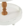 thumbnail image 5 of DecMode 15" x 24" White Wood 3 Tiered Server with Brown Turned Stand, 1-Piece, 5 of 15