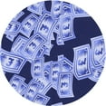 thumbnail image 1 of Ahgly Company Machine Washable Indoor Square Transitional Jeans Blue Area Rugs, 3' Square, 1 of 7