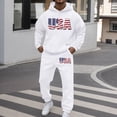 thumbnail image 2 of ibiyuan 2 Piece Sweat Suits for Men Long Sleeve Pullover Hoodie and Pants Long Sleeve Hoodie and Pants Outfits Tracksuits Sportwear Set,White, 2 of 5