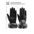 thumbnail image 3 of Gustave Women PU Leather Touch Screen Gloves Thermal Lining Faux Fur Cuffs Motorcycle Driving Winter Warm Gloves, 3 of 8