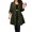 Army Green, variant on Women Solid Spring Waist Loose Long Sleeve Coat Top