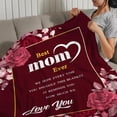 thumbnail image 5 of Yibo Mom Blankets from Daughter Son Mom Birthday Gift Mothers Day Blanket Mothers Birthday Valentine Blanket for Mom Women Pink Soft Floral Fleece Throw Blanket for Couch Bed, 5 of 6