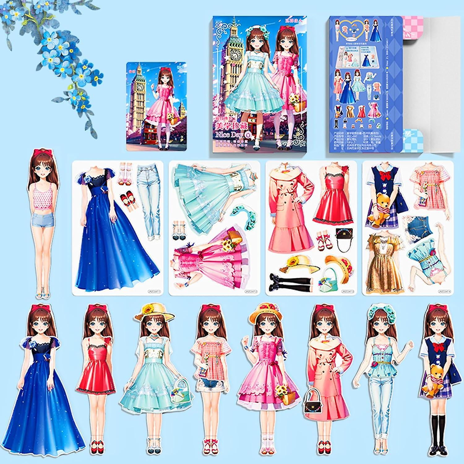 Magnetic Dress Up children Paper Dolls Magnetic Princess Dress Up Paper Doll Pretend And Play Travel Playset Toy For Girls Birthday Gift Walmart