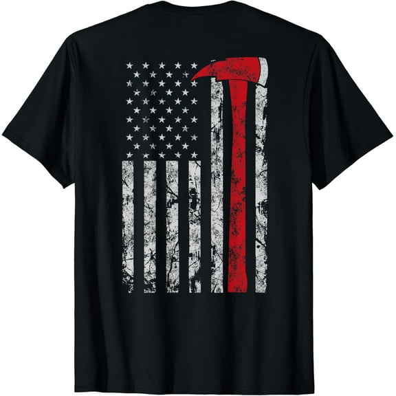 t-shirt Thin red line Axe American flag Patriot Firefighter gift T-Shirt mens t shirt，black，women，funny，misfits，men，journey