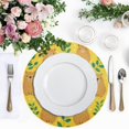 thumbnail image 4 of Round Placemats Plate Mats 15 Inch Non-Slip Heat Resistant Washable PVC Set Table Decoration for Kitchen Dining Capybara and Green Leaves, 4 of 5