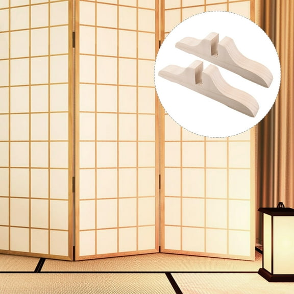 Supvox 2Pcs Wood Room Divider Panel Base Support Feet for Door Partition Homeowners