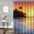 thumbnail image 2 of Fenyluxe Sunset Palm Tree Beach Pretty Shower Curtain Bathroom Decor Polyester Fiber Shower Curtain for Bathroom Decoration with Hooks 60x72, 2 of 7