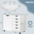 thumbnail image 3 of Costway Commode à 5 Tiroirs, Rangement Roulant, Classeur Latéral avec Tablette Ajustable, 3 of 10
