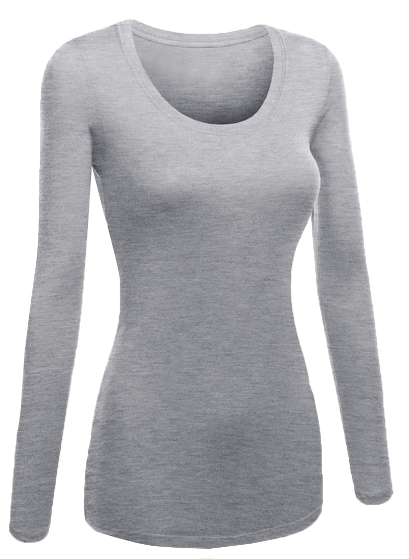 plain gray long sleeve shirt