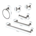 thumbnail image 6 of 6 - Piece Stainless Steel Bathroom Towel Rack Set Wall Mount, 6 of 9