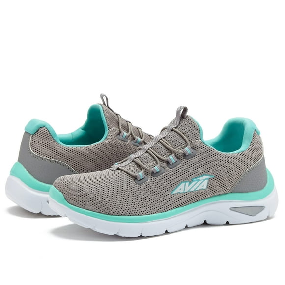 Avia Junction Espadrilles pour Femmes - Confortables, Respirantes Sans Lacets - Gris Moyen/bleu Clair/gris Argenté, 6.5 Moyen