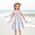 thumbnail image 2 of Robe Fille Bébé Été Imprimé Floral Robe à Bretelles Légère Décontractée avec Attaches Réglables pour Plage Robe Ado Fille Blanche 4 Ans-5 Ans, 2 of 4