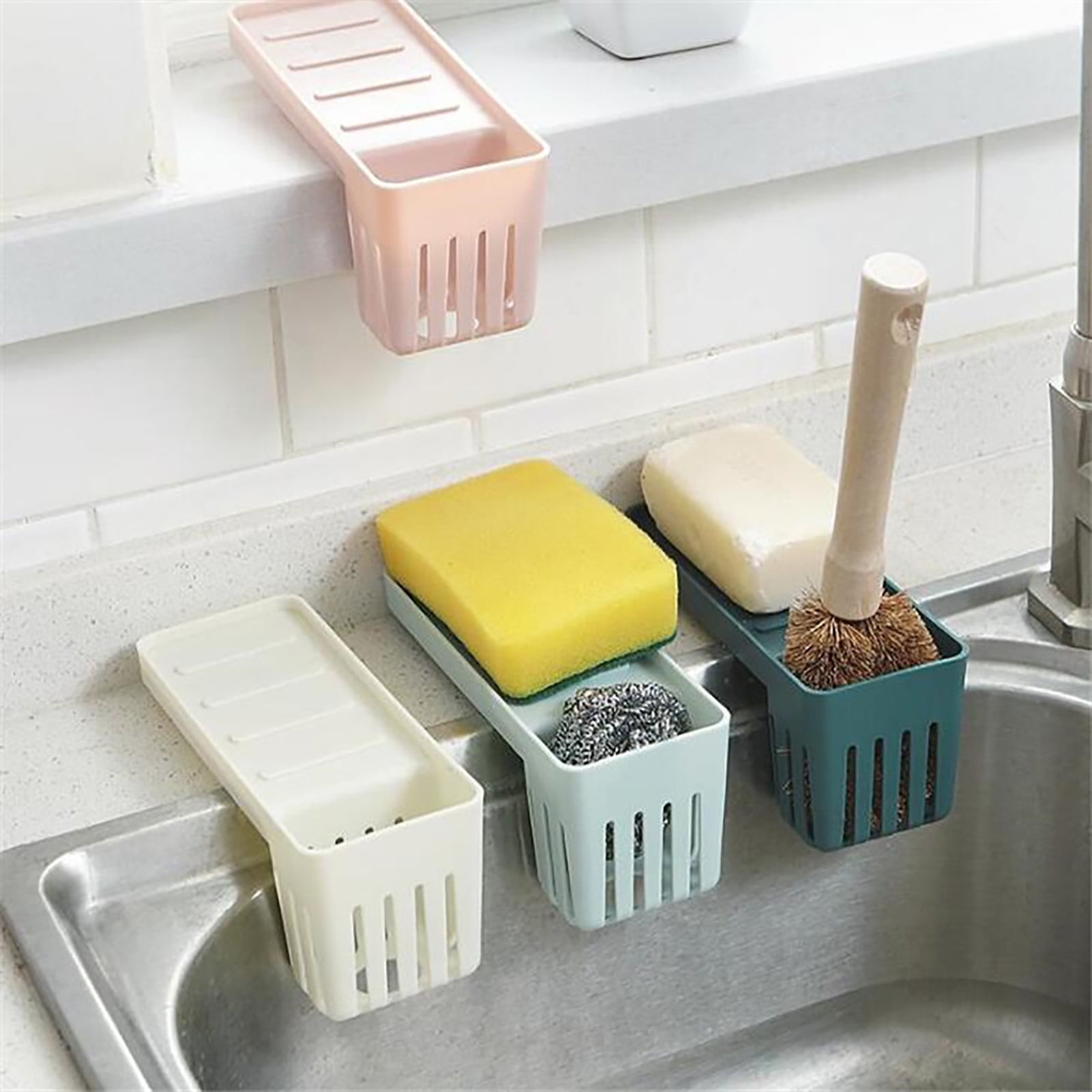 Sink Drain Rack Sponge Soap Storage Holder Quick Drying Suction Cup Classroom 8 