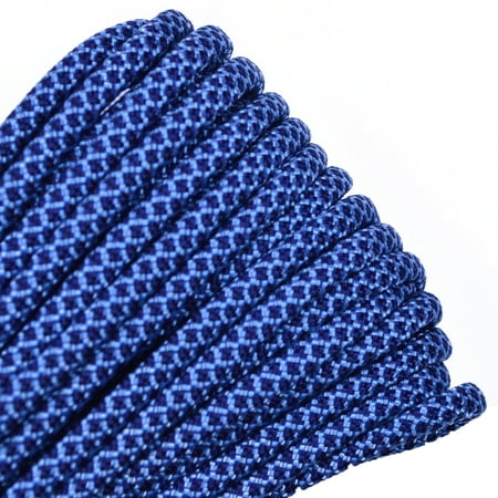 50 Feet High Quality Best Durability 550 lb Paracord - Tarheel Blue and Navy Diamonds Color - Bored Paracord