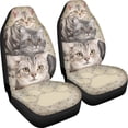 thumbnail image 3 of Xoenoiee American Shorthair Cats Print Car Seat Cover Lightweight Auto Accessories for Car Set of 2 Seat Cover with Soft Polyester Fabric, Easy to Wash, 3 of 6