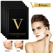 V Shaped Facial Masks 5 PCS V Line Chin Lift Patch Chin Up Tightening Mask Great for Chin Up & V Line, Double Chin Reduce, Firming Moisturizing & Contour Lifting
