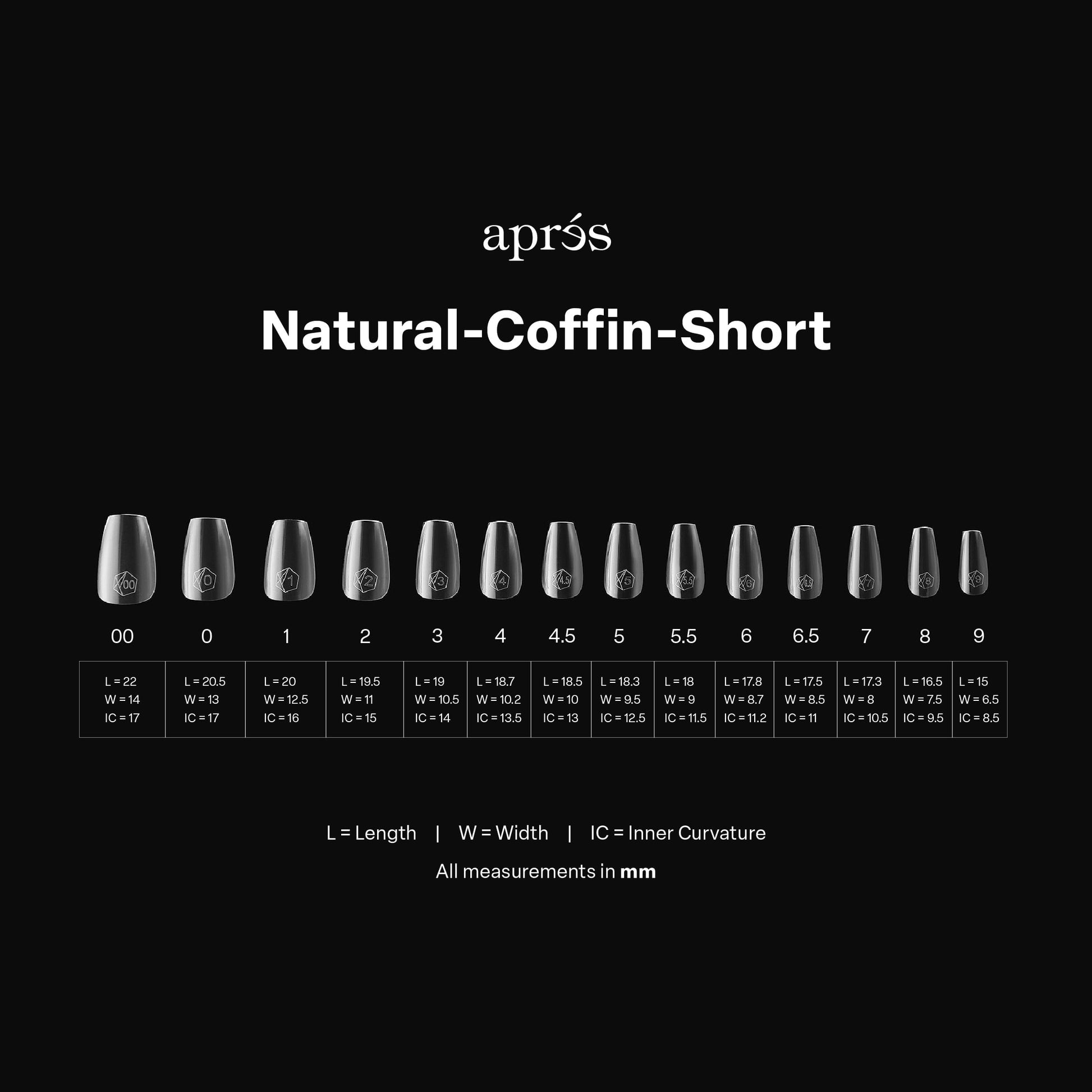 Apres Gel-X Nail Extensions Natural Coffin Short Tips 14 sizes | 600 Pcs