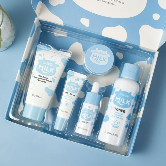 Gzwccvsn 5 Piece Hydrating Set With Retinol Face Care Kit Includes Toner Serum Cleanser Moisturizer Eye Cream And Body Lotion Unique Gift For Women 117ml Beauty SKin Care