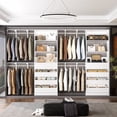 thumbnail image 6 of Homieasy Adjustable Closet Organizer System with 8 Wooden Drawers & 4 Hanging Rods & Adjustable Shelves, Heavy-Duty Wardrobe Tower sets for Bedroom/Laundry/Entryway White, 6 of 7