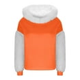 thumbnail image 3 of cocolona Womens Fuzzy Hoodies Fall Winter Warm Fleece Long Sleeve Patchwork Hooded Sweatshirts Fashion Casual Loose Pullover Hoodies, 3 of 7
