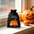 thumbnail image 7 of AZXY Halloween Drawstring Gift Bags Texture Pumpkin Print Candy Treat Pouches, Reusable Portable Multipurpose Goodie Sacks for Halloween Party Favors & Holiday Decor Storage, Black, 7 of 7
