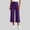 #350-Purple, variant on TaTaai Women's 3/4 Length Pants for Women Solid Color Elastic Waist Yoga Capris with Pockets for Daily All Season Gift