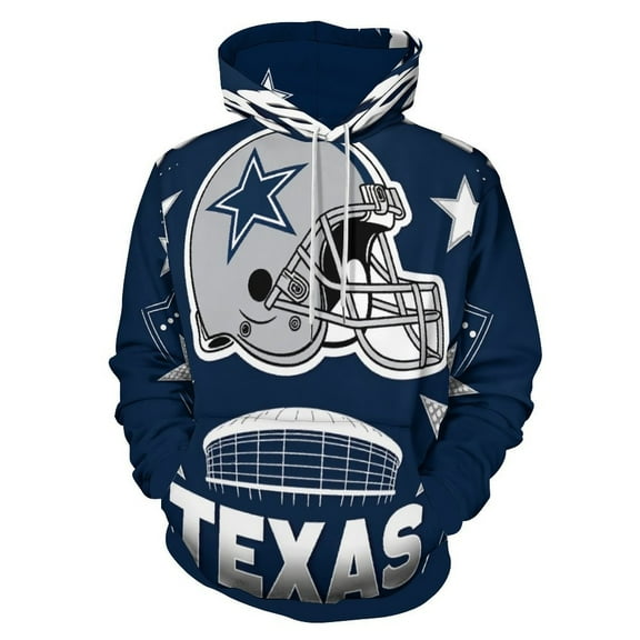 Football Cowboys Men's Women Vintage 3D Hooded Sweatshirt - All-Season Loose Fit Streetwear