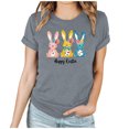 thumbnail image 3 of VBTAPA Easter Bunny T Shirt Womens Cute Rabbit Graphic Tee Shirts Trendy Casual Short Sleeve Crewneck Tops Flash Sales Gray XL, 3 of 6