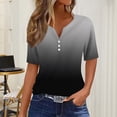 thumbnail image 2 of yunLCZ Casual Tops Discounted Women's Fashion Casual Solid Color Button Short Sleeve Top T Shirt workout form-fitting T-shirts women, 2 of 7