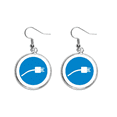 thumbnail image 1 of Azul Plug cable cable de carga modelo Pendientes pendientes de plata colgantes joyas señora Unbranded M, 1 of 3