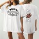 thumbnail image 1 of Fiudx Camisetas para Mujer Camiseta de Manga Corta con Estampado Casual de Doble Cara con Cuello Redondo y Hombros Caídos para Mujer, 1 of 5