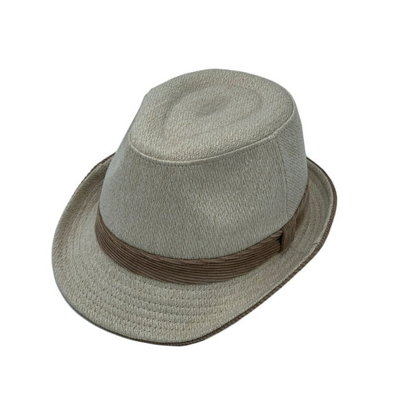 WITHMOONS Cotton Twill Fedora Hat Classic Trilby Short Brim Panama Manhattan for Men Women LD61568 (Ivory)