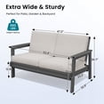 thumbnail image 2 of SERWALL Outdoor HDPE Patio Loveseat Sofa with Cushion,Weather-Resistant Patio Furniture for Poolside, Patio, Balcony, Porch & Backyard, Grey / Khaki, 2 of 8
